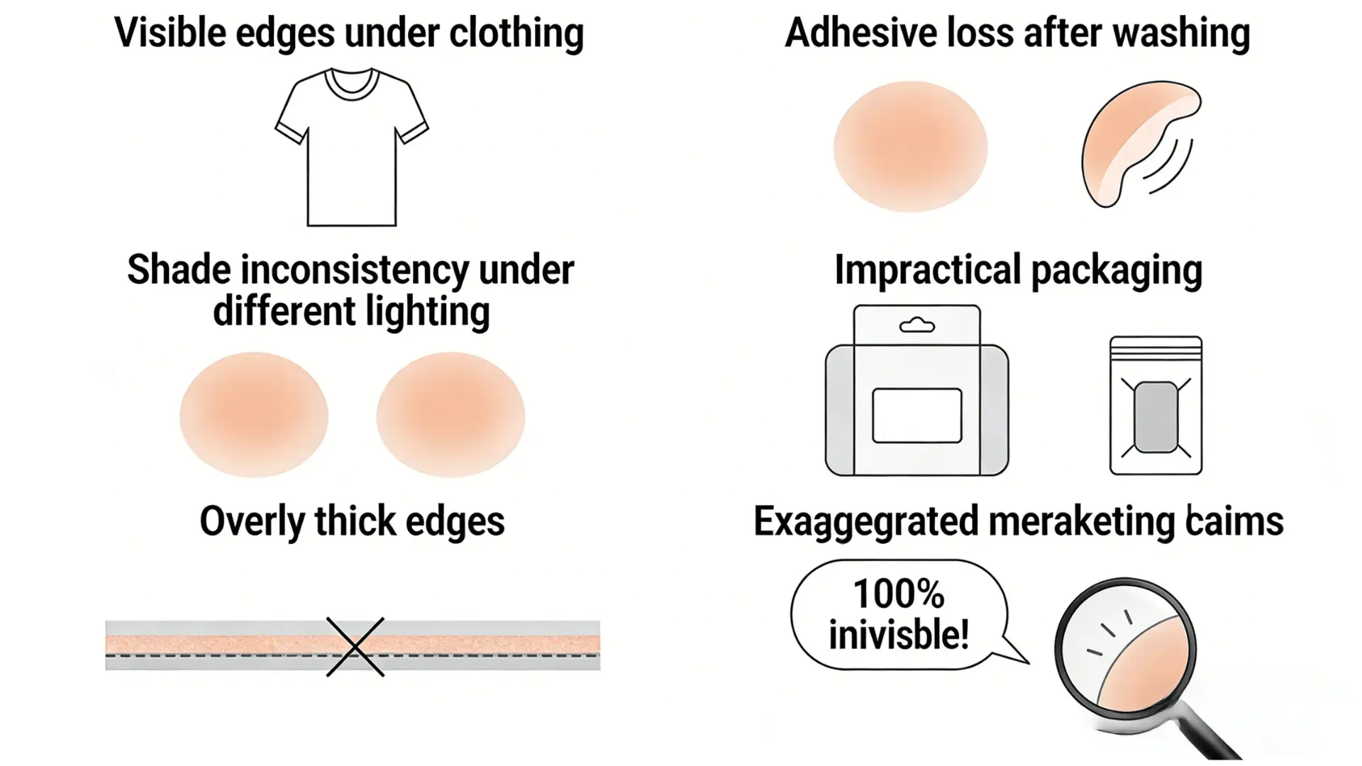 Comparison of matte and glossy nipple covers with multiple skin tone shade options Comparison of matte and glossy nipple covers with multiple skin tone shade options